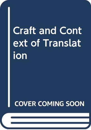 Book The Craft And Context Of Translation free