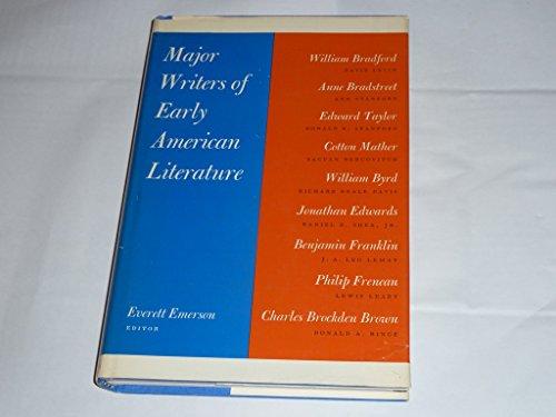 Book Major Writers of Early American Literature free