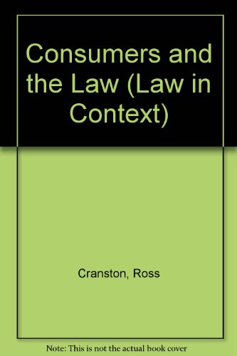 Book Consumers and the law (Law in context) free