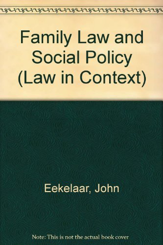 Book Family Law And Social Policy (law In Context) free