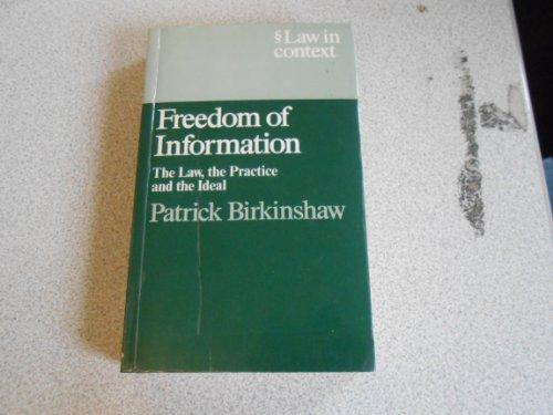Book Freedom of information: The law, the practice, and the ideal (Law in context) free