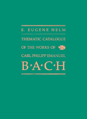 Book Thematic Catalogue of the Works of Carl Philipp Emanuel Bach free