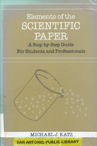 Book Elements of the Scientific Paper free