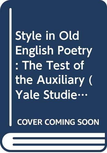 Book Style In Old English Poetry: The Test Of The Auxiliary free