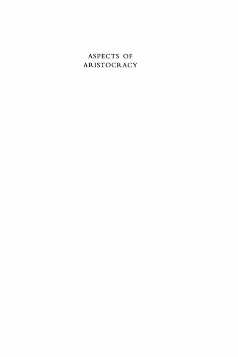 Book Aspects of Aristocracy free