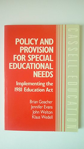 Book Policy and Provision for Special Educational Needs: Implementing the 1981 Education Act free