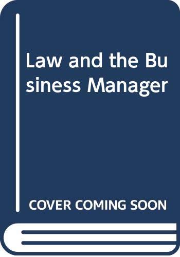 Book The Law And The Business Manager (cassell Management Studies) free