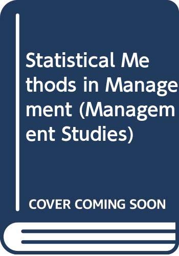 Book Statistical Methods in Management (Management Studies) free