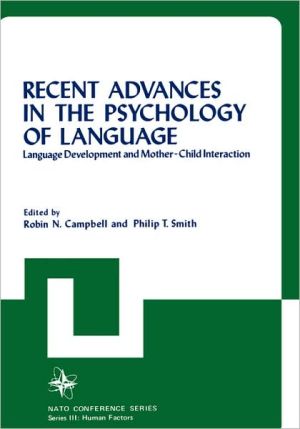 Book Recent Advances in the Psychology of Language (Nato Conference Series, 4a) free