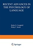 Book Recent Advances in the Psychology of Language: Formal and Experimental Approaches (Nato Conference Series) free