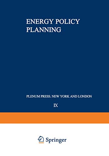 Book Energy Policy Planning (Nato Conference Series) free