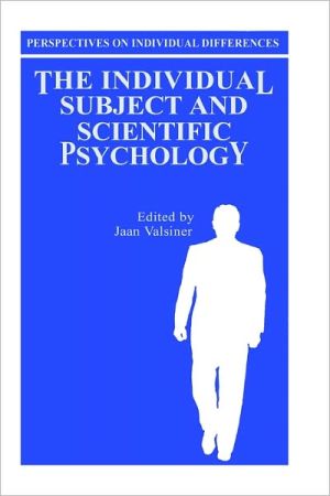 Book The Individual Subject and Scientific Psychology (Perspectives on Individual Differences) free