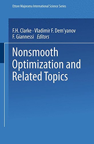 Book Nonsmooth Optimization And Related Topics free
