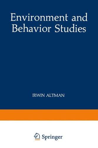 Book Environment and Behavior Studies: Emergence of Intellectual Traditions (Human Behavior and Environment) free