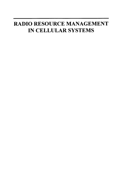 Book Radio Resource Management in Cellular Systems free