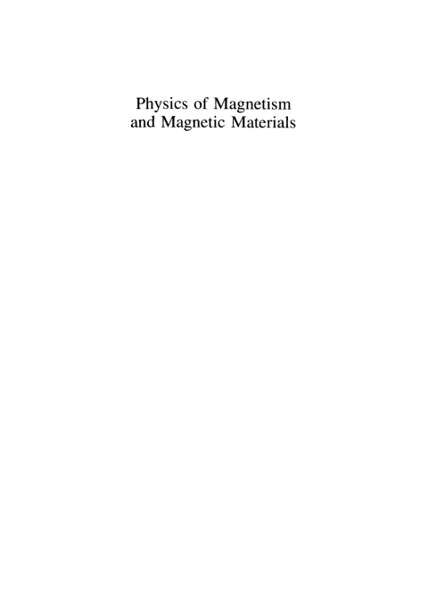 Book Physics of Magnetism and Magnetic Materials free