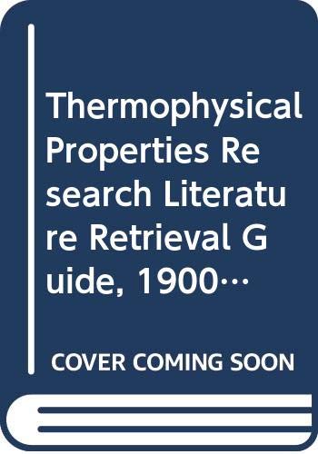 Book Thermophysical Properties Research Literature Retrieval Guide 19001980 free