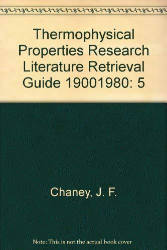 Book Thermophysical Properties Research Literature Retrieval Guide 19001980 free