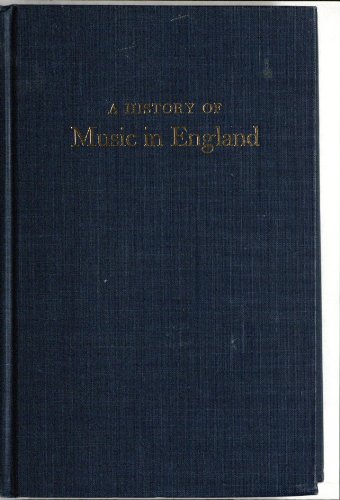Book A History Of Music In England (Da Capo Press Music Reprint Series) free