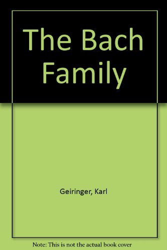 Book The Bach Family (Da Capo Press Music Reprint Series) free