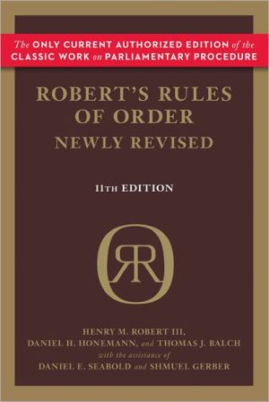 Book Robert's Rules of Order Newly Revised free
